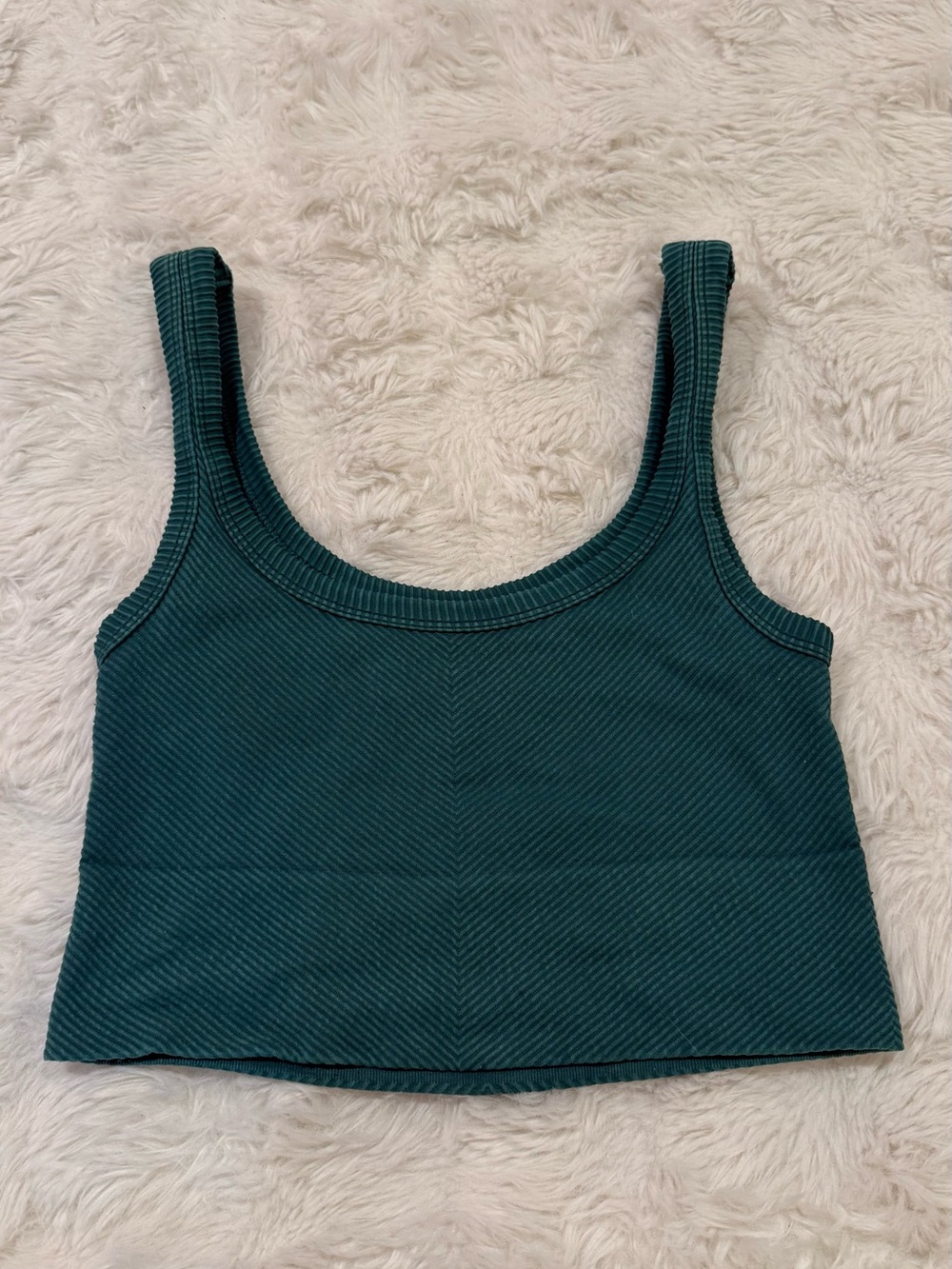 Women’s Ribbed Scoop Neck Tank Top - Teal